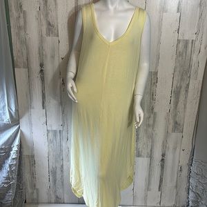 - #O4 large yellow beach coverup dress size L BEACH BREAK